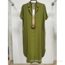 Ladies woven dress with fancy belt